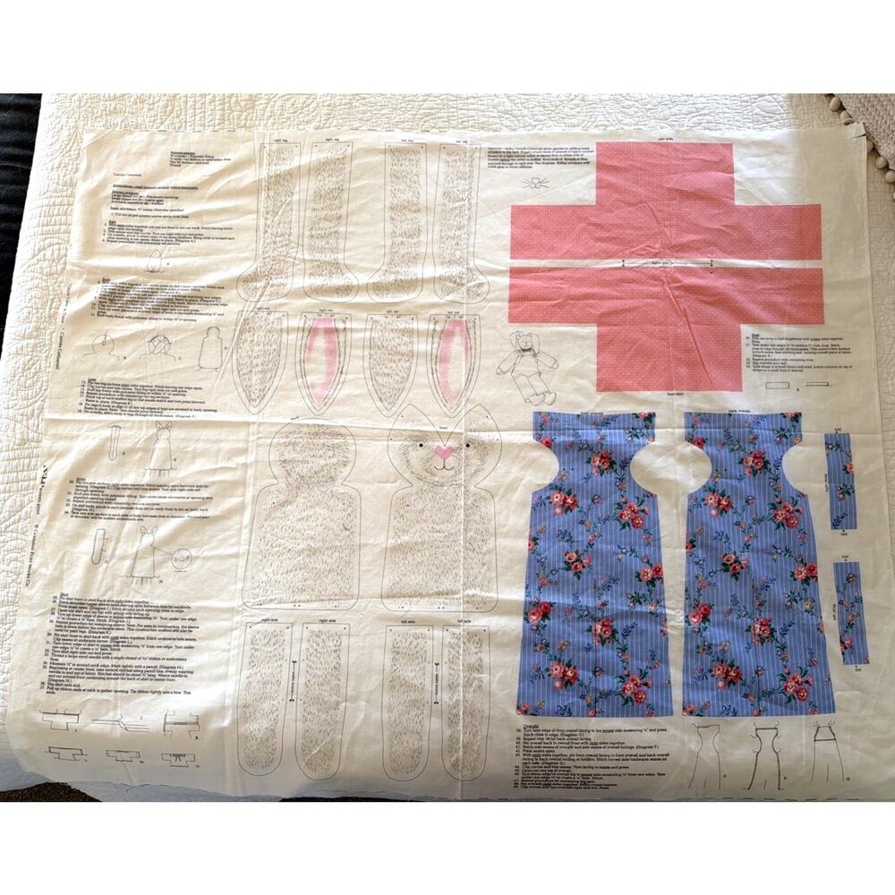 Cranston " Once Upon a Time Carrots Cottontail" Cut Sew Panel Spring Easter